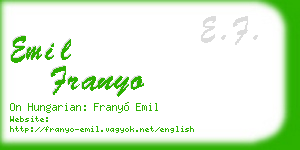 emil franyo business card