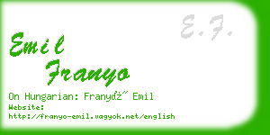 emil franyo business card